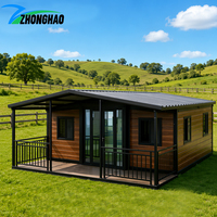 Petite Villa Préfabriquée de Haute Qualité et Maison Conteneur Extensible à Double Aile, Villa Modulaire Équipée