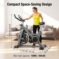 Hochbelastbares 6KG Schwungrad Indoor Cycling Bike App-Kompatibel Riemenantrieb LCD-Monitor Herzfrequenz 265LBS Heimtrainer Spinning Bike