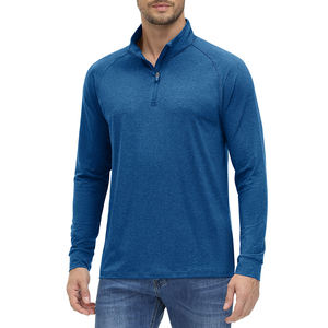 OEM personnalisé hommes séchage rapide respirant uni brodé quart fermeture éclair pull sweat de golf pour hommes manches longues - Product Image 4