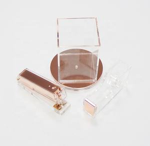 Huishen — ensemble de papeterie de bureau de luxe, <span class=keywords><strong>agrafeuse</strong></span> en acrylique transparent, en métal doré rose - Product Image 6