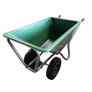<span class=keywords><strong>Brouette</strong></span> de <span class=keywords><strong>jardin</strong></span> YUANTAI WB641 160 L à 2 roues, <span class=keywords><strong>légère</strong></span> et durable en plastique vert, avec double roue, montage facile - Product Image 1