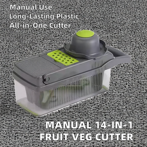 Cortador Manual de Frutas y Verduras de Plástico, Todo en Uno, 14 en 1, Picador de Alimentos, Accesorios de Cocina Duraderos - Product Image 2