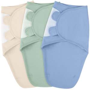 Cotton Baby Sleep Sack Adjustable Velcro <b>Swaddle</b> <b>Blanket</b> Improves Sleep & Calms Startle Reflex - Product Image 5