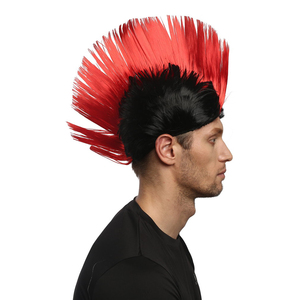 Peluca para Mujer y Hombre, Estilo Punk de los 70 y 80, con Púas Negras y Rojas, para Halloween y Carnaval - Product Image 3