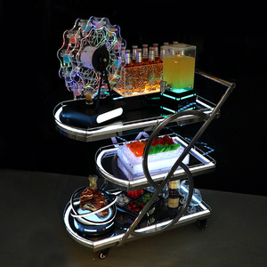 Commercial Beverage Cart With Led <b>Lights</b> Multifunctional Switch Panel For Hotel Restaurant Service Equipment - Product Image 4