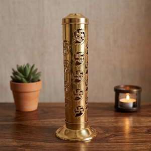 Bruciatore d'Incenso in Ottone Fatto a Mano con Design a Swastika, per Uso Religioso, Decorativo per Tutte le Stagioni - Product Image 5