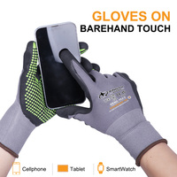 Gants de jardin XINGYU en nylon 15 jauges enduits de mousse de nitrile, gants de travail de sécurité verts à pois, gants de construction enduits de nitrile, gants en mousse
