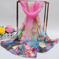 Foulard de couleur unie, longue écharpe imprimée, châle en soie pour femme, tendance, vente en gros
