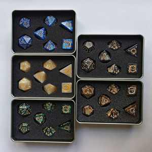 Juego de Dados DND de Lujo, Misteriosos, Hechos a Mano, Acrílicos, Electrochapados, Impresos en 3D, 7 Piezas, Poliédricos, Caja Sorpresa para Coleccionistas, Bolsa de Regalo - Product Image 2