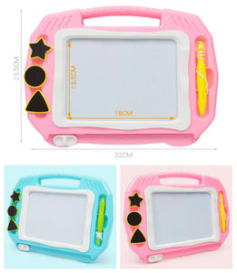 Çocuk tulumları için Mini manyetik çizim kurulu, kalem ve pullar ile taşınabilir silinebilir Doodle ped eğitim seyahat oyuncak hediye - Product Image 6