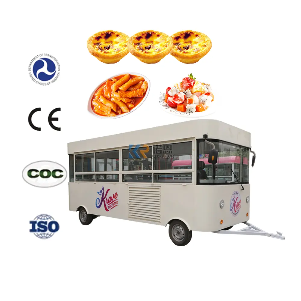 2024 Camión de comida de elección personalizable para ventas Centro comercial Quiosco Autobús Carritos de catering móvil