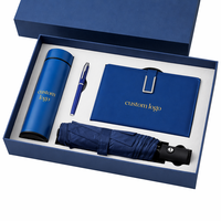 Ensemble promotionnel d'entreprise : Carnet personnalisé avec logo (100 feuilles), Gobelet isotherme, Parapluie, Tasse sous vide, Journal de bord – Idéal pour le bureau et les cadres