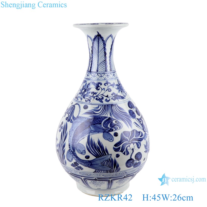 中国　漢緑釉　魚藻文　碗口瓶　花瓶　V　6554C 華南三彩印花魚藻文稜花盤 文化遺産オンライン