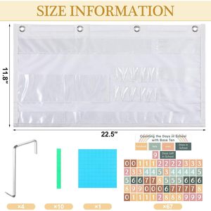 Tableau de comptage des jours, outil pédagogique pour la classe de mathématiques sur les valeurs des chiffres en base dix pour l'école - Product Image 2