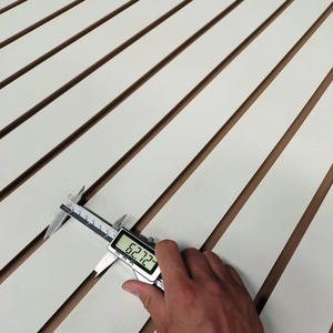 Nhà Máy 15-18Mm Hiển Thị Giá Trang Trí Tấm 4x8ft Nhôm Chèn <span class=keywords><strong>MDF</strong></span> Slatwall Bảng Điều Chỉnh Kệ - Product Image 3