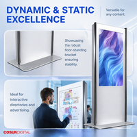 Afficheur publicitaire LCD vertical sur pied pour intérieur, avec système Android CMS, contrôle à distance Wifi, signalisation numérique pour hall de centre commercial