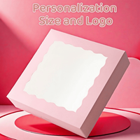 Adorables Cajas Rosas para Pastelería con Ventana Transparente |   Empaque Ecológico para Pasteles, Galletas y Donas, Empaque para Productos de Panadería
