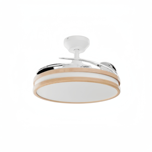 Ventilateur de plafond LED moderne avec moteur DC, 3 pales, télécommande, intensité variable, blanc chaud 3000K-6000K, montage en suspension, pour salon, en métal - Product Image 1