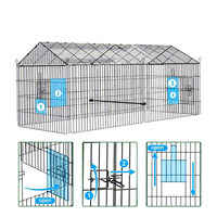 Poulailler en treillis métallique hexagonal en acier galvanisé, enclos à poules robuste pour la protection des volailles dans la cour