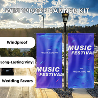 Kit de fixation pour bannière de poteau d'éclairage public en vinyle résistant au vent et aux UV, écologique, pour extérieur
