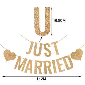 EASTTERN Bannière de lettres moderne en papier écologique DIY, avec paillettes dorées rose, pour mariage, remise de diplôme, Diwali, Noël - Product Image 4