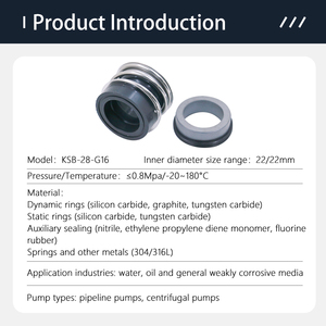 Korman con dấu cho ksb 28mm nhiệt độ cao mùa xuân 304L Nitrile cao su kim loại con dấu thực tế nóng bán cho tất cả các loại máy bơm nước - Product Image 4