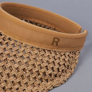 Summer New Arrival Women Outdoor Paper Straw Visor <b>Hat</b> Fashion Trendy Hollow Out Sunshade Breathable Empty Top Visor Sun <b>Hat</b> - Product Image 3