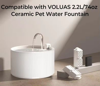 Fontaine à eau automatique pour chat en céramique 2,2 L, alimentée par USB, ultra silencieuse, étanche, sans BPA, facile à nettoyer avec filtre de remplacement