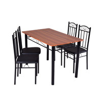 Ensemble de 4 pièces de table à manger en bois, meubles de chambre à coucher, en métal antique, Durable, de style européen
