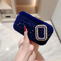 2024 nouveau YCH élégant rouge carré bouton strass pochette sangle unique Vintage robe sac à main femme fête dîner soirée sacs