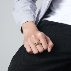 Anillo de Acero Inoxidable con Zirconia, Joyería para Parejas, No se Desvanece, Venta Directa de Fábrica, Unisex - Product Image 5
