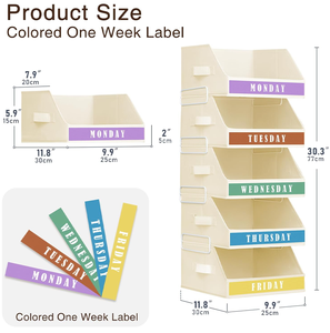 <span class=keywords><strong>2025</strong></span> ngăn kéo lưu trữ 5 tầng bán chạy nhất với nhãn hàng tuần, giỏ lưu trữ có thể xếp chồng và có thể gập lại với khung - Product Image 3