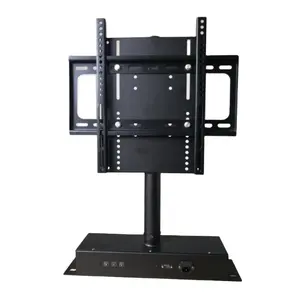 Электрический моторизованный деревянный ТВ-шкаф с перегородками, вращающаяся на 360 Градусов Подставка для ЖК-телевизора, металлический Настольный кронштейн для телевизора