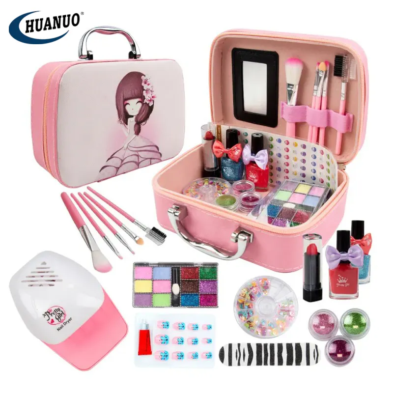 2023 Non-Toxic Washable Real Beauty Fashion Kids Makeup Sets For Perfect Girls Gift Make Up Kit Girls Pretend Toys