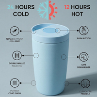 Nouvelle Tasse à Café Isotherme de Voyage en Acier Inoxydable à Double Paroi 12oz, Style ODM Everich