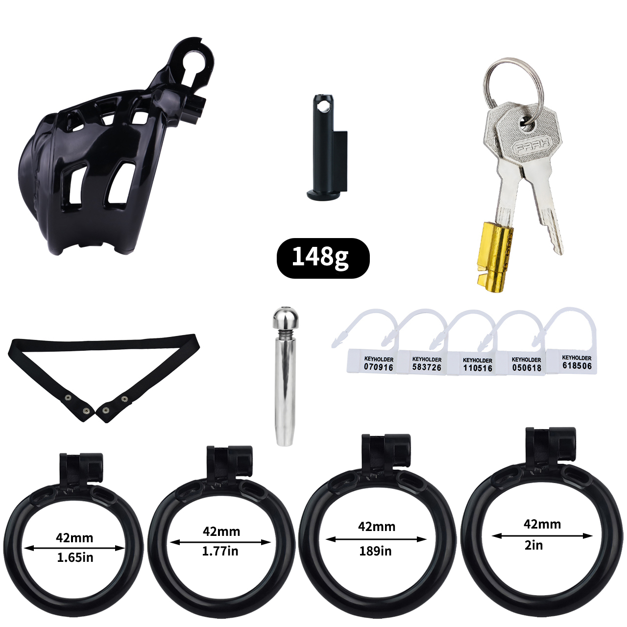 Cage+ (DG-3)Cathéter+(PU-3)ceinture-Noir