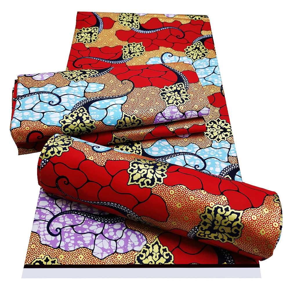 2020 анкара настоящий золотой воск гана блок пинты ткани хлопок африканский настоящий воск принты ткани дизайн GV67