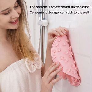 Silicone Non-Slip Bath Massage Shower Mat with Sucker Rub <b>Back</b> <b>Brush</b> and Exfoliating Foot Pad Bathroom Toilet Supplies - Product Image 4