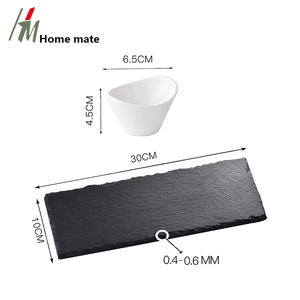 Juego de <span class=keywords><strong>tapas</strong></span> de pizarra para aperitivos, con cuenco redondo de cerámica, forma redonda, hermoso diseño - Product Image 2