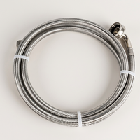 Tuyau d'arrivée d'eau pour lave-linge en acier inoxydable 304 tressé, haute pression, anti-fuite, flexible
