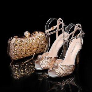 Chaussure Mariage Femme Women's Crystal Rhinestone Pearl Bridal Wedding Ankle Strap Dress Shoes <b>Open</b> <b>Toe</b> Stiletto High <b>Heel</b> - Product Image 2