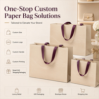 Sacs de courses en papier kraft biodégradables et écologiques avec logo personnalisé, gaufrage en gros pour l'emballage de vêtements de détail des petites entreprises