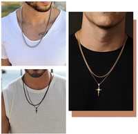 Colliers Chaînes Corde en Acier Inoxydable 316L de 3, 4 et 5mm, de 20 à 26 Pouces, Plaqué Or 18 Carats PVD Résistant à la Transpiration pour Pendentifs
