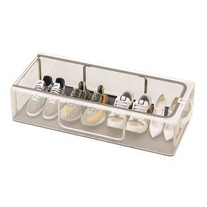 PVC Shoe Storage Box Transparent Thickened Steel Frame <b>Foldable</b> Under <b>Bed</b> Home Use 18L Rectangle - Product Image 2