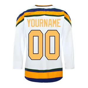 Películas patos pro hockey sobre hielo Jersey 100% poliéster logotipo personalizado/Nombre/número