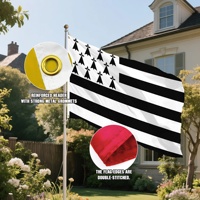 Drapeau de la Bretagne (France) 3x5 pieds, imprimé numériquement, résistant à la décoloration, pour salons professionnels et affichage d'entreprise (OEM/ODM)