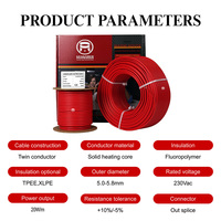 Langlebiges PVC-Gehäuse Aluminiumfolie Isoliertes Elektrisches Heizkabel 20W/m Doppelleiter Fußbodenheizungssystem für Estrich