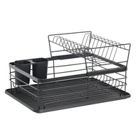 Nouvel Arrivage Égouttoir à Vaisselle et Assiettes en Métal Style Minimaliste Simple pour Plan de Travail, Organisateur de Cuisine à Double Niveau pour Assiettes et Évier