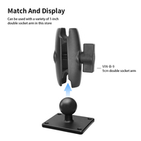 VINmounts Plaque de base carrée en aluminium à quatre trous de 1 pouce avec tête sphérique en caoutchouc pour support de tablette et montage d'appareil industriel