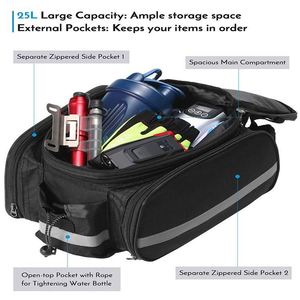 Sacoche de vélo BSCI, grande capacité 10-25L, multifonction, étanche, pour porte-bagages arrière, sac à main, sac à bandoulière - Product Image 3